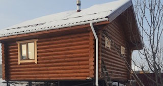 Баня из оцилиндрованного бревна под ключ в Первоуральске - от 132964 рублей