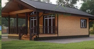 Проект одноэтажного дома из бруса с террасой - Строительство в Первоуральске от Строй-Прв от 132964 руб.
